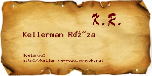 Kellerman Róza névjegykártya